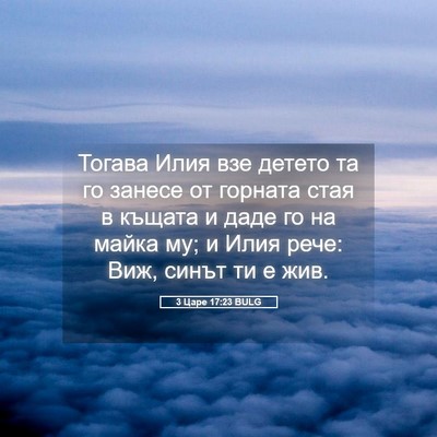 Picture 05 - 3 Царе 17:23 BULG - Тогава Илия взе детето та - Bible Verse Picture