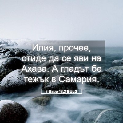Picture 05 - 3 Царе 18:2 BULG - Илия, прочее, отиде да се - Bible Verse Picture
