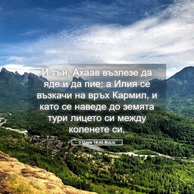 Picture 05 - 3 Царе 18:42 BULG - И тъй, Ахаав възлезе да яде - Bible Verse Picture