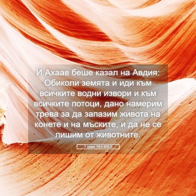 Picture 05 - 3 Царе 18:5 BULG - И Ахаав беше казал на - Bible Verse Picture