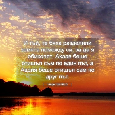 Picture 05 - 3 Царе 18:6 BULG - И тъй, те бяха разделили - Bible Verse Picture