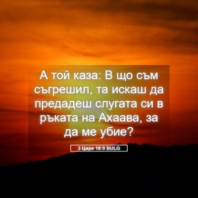 Picture 05 - 3 Царе 18:9 BULG - А той каза: В що съм - Bible Verse Picture