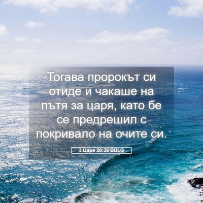 Picture 05 - 3 Царе 20:38 BULG - Тогава пророкът си отиде и - Bible Verse Picture