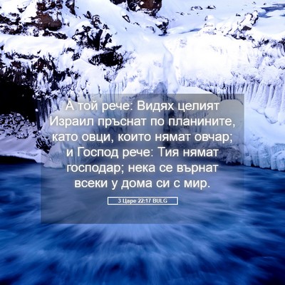 Picture 05 - 3 Царе 22:17 BULG - А той рече: Видях целият - Bible Verse Picture