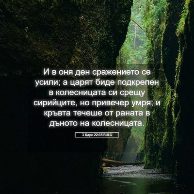 Picture 05 - 3 Царе 22:35 BULG - И в оня ден сражението се - Bible Verse Picture