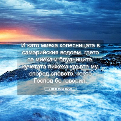 Picture 05 - 3 Царе 22:38 BULG - И като миеха колесницата в - Bible Verse Picture