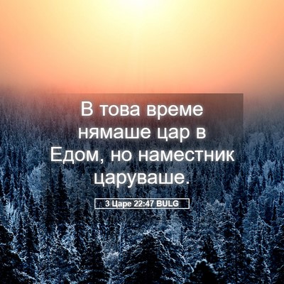 Picture 05 - 3 Царе 22:47 BULG - В това време нямаше цар в - Bible Verse Picture