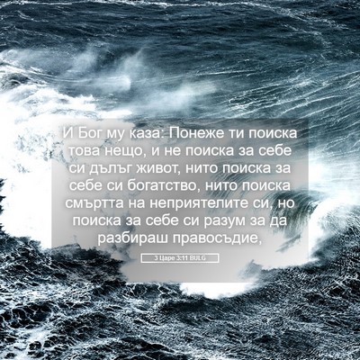 Picture 05 - 3 Царе 3:11 BULG - И Бог му каза: Понеже ти - Bible Verse Picture