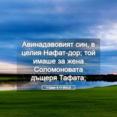 Picture 05 - 3 Царе 4:11 BULG - Авинадавовият син, в целия - Bible Verse Picture