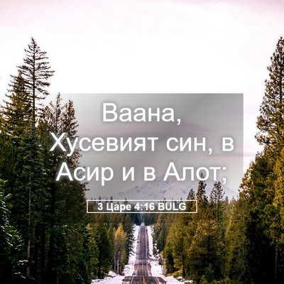 Picture 05 - 3 Царе 4:16 BULG - Ваана, Хусевият син, в Асир - Bible Verse Picture