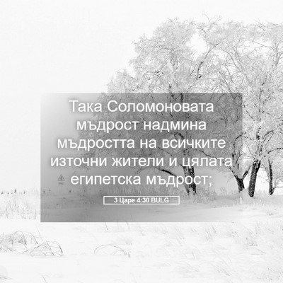 Picture 05 - 3 Царе 4:30 BULG - Така Соломоновата мъдрост - Bible Verse Picture