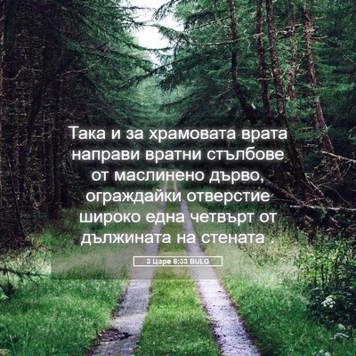 Picture 05 - 3 Царе 6:33 BULG - Така и за храмовата врата - Bible Verse Picture