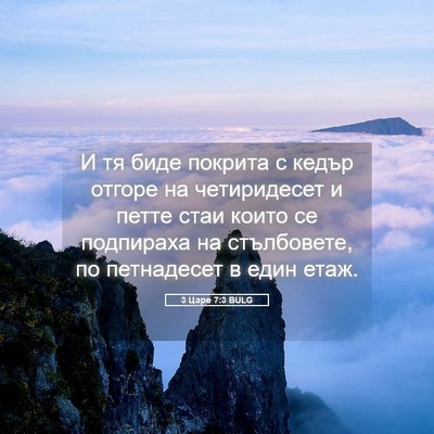 Picture 05 - 3 Царе 7:3 BULG - И тя биде покрита с кедър - Bible Verse Picture
