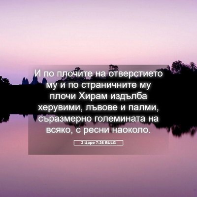 Picture 05 - 3 Царе 7:36 BULG - И по плочите на - Bible Verse Picture