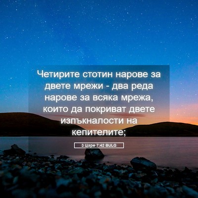 Picture 05 - 3 Царе 7:42 BULG - Четирите стотин нарове за - Bible Verse Picture