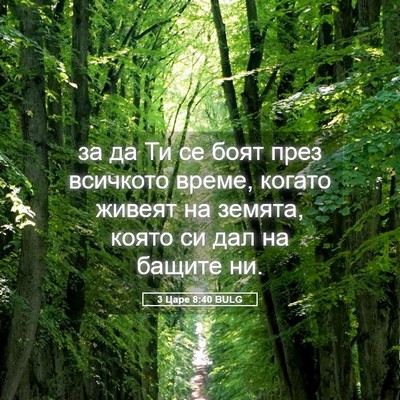 Picture 05 - 3 Царе 8:40 BULG - за да Ти се боят през - Bible Verse Picture