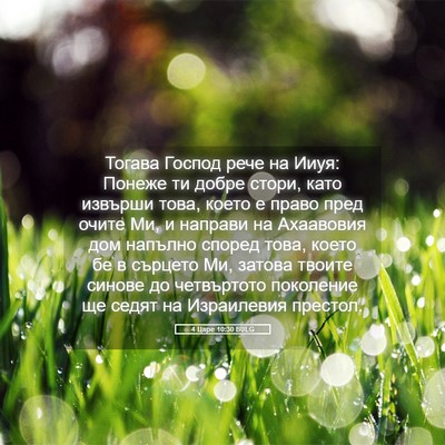 Picture 05 - 4 Царе 10:30 BULG - Тогава Господ рече на Ииуя: - Bible Verse Picture