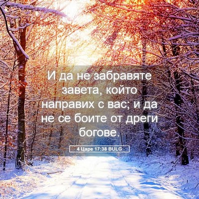 Picture 05 - 4 Царе 17:38 BULG - И да не забравяте завета, - Bible Verse Picture