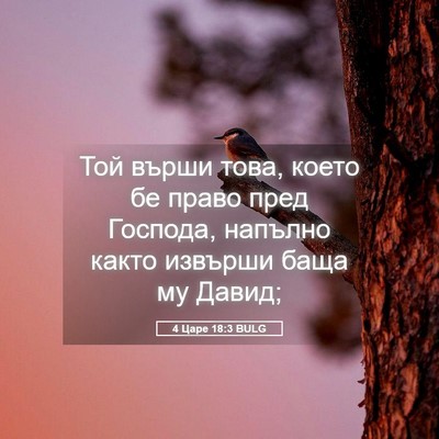 Picture 05 - 4 Царе 18:3 BULG - Той върши това, което бе - Bible Verse Picture
