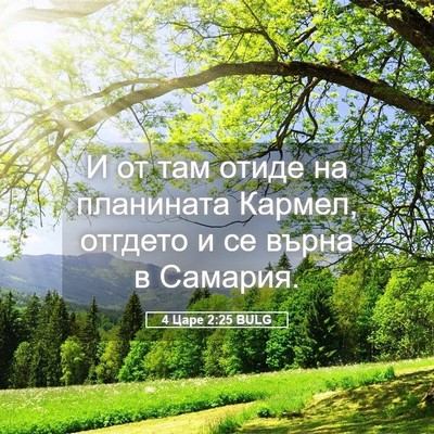 Picture 05 - 4 Царе 2:25 BULG - И от там отиде на планината - Bible Verse Picture