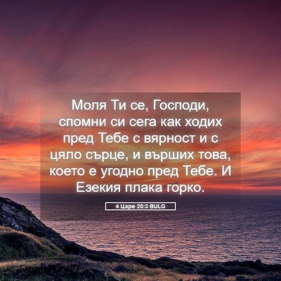 Picture 05 - 4 Царе 20:3 BULG - Моля Ти се, Господи, спомни - Bible Verse Picture