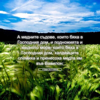 Picture 05 - 4 Царе 25:13 BULG - А медните съдове, които - Bible Verse Picture