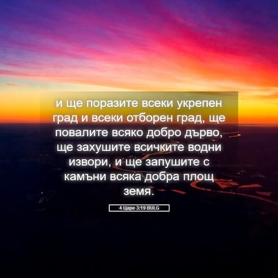 Picture 05 - 4 Царе 3:19 BULG - и ще поразите всеки - Bible Verse Picture