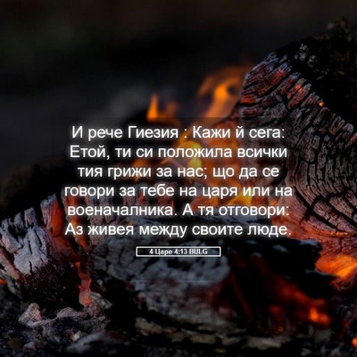 Picture 05 - 4 Царе 4:13 BULG - И рече Гиезия : Кажи й сега: - Bible Verse Picture