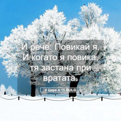 Picture 05 - 4 Царе 4:15 BULG - И рече: Повикай я. И когато - Bible Verse Picture