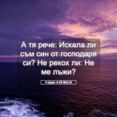 Picture 05 - 4 Царе 4:28 BULG - А тя рече: Искала ли съм син - Bible Verse Picture