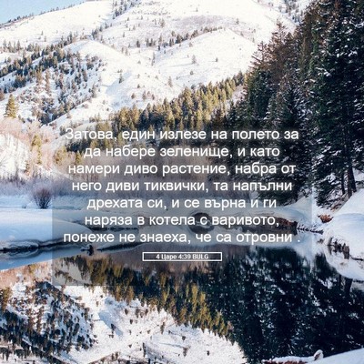 Picture 05 - 4 Царе 4:39 BULG - Затова, един излезе на - Bible Verse Picture