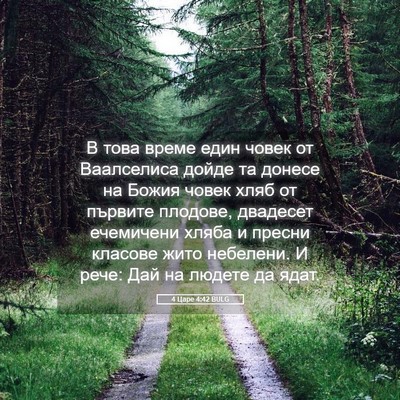 Picture 05 - 4 Царе 4:42 BULG - В това време един човек от - Bible Verse Picture