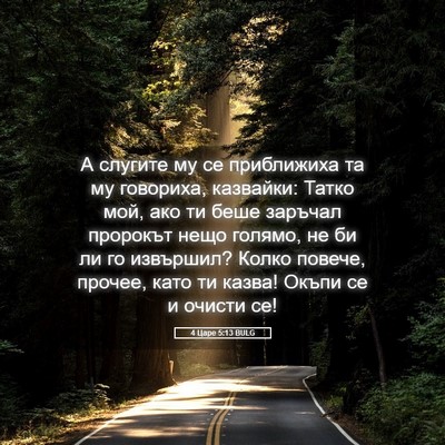 Picture 05 - 4 Царе 5:13 BULG - А слугите му се приближиха - Bible Verse Picture