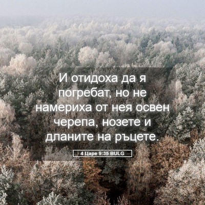 Picture 05 - 4 Царе 9:35 BULG - И отидоха да я погребат, но - Bible Verse Picture