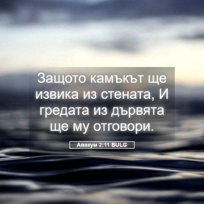 Picture 05 - Авакум 2:11 BULG - Защото камъкът ще извика - Bible Verse Picture