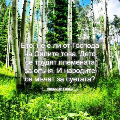 Picture 05 - Авакум 2:13 BULG - Ето, не е ли от Господа на - Bible Verse Picture