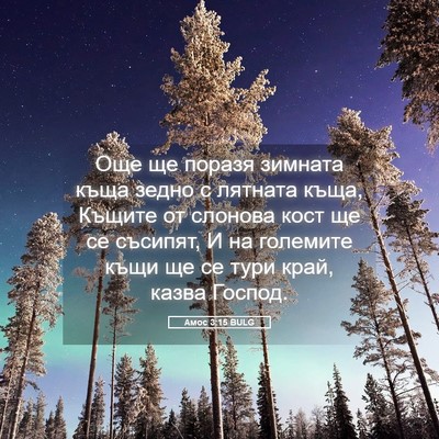 Picture 05 - Амос 3:15 BULG - Още ще поразя зимната къща - Bible Verse Picture