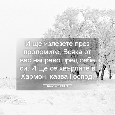 Picture 05 - Амос 4:3 BULG - И ще излезете през - Bible Verse Picture