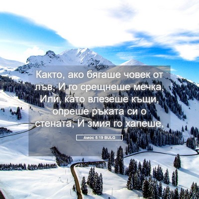 Picture 05 - Амос 5:19 BULG - Както, ако бягаше човек от - Bible Verse Picture