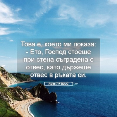 Picture 05 - Амос 7:7 BULG - Това е, което ми показа: - - Bible Verse Picture