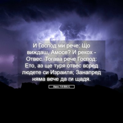 Picture 05 - Амос 7:8 BULG - И Господ ми рече: Що виждаш, - Bible Verse Picture