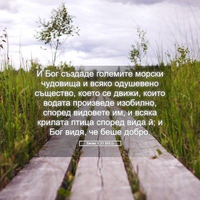 Picture 05 - Битие 1:21 BULG - И Бог създаде големите - Bible Verse Picture