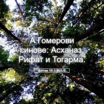 Picture 05 - Битие 10:3 BULG - А Гомерови синове: Асханаз, - Bible Verse Picture