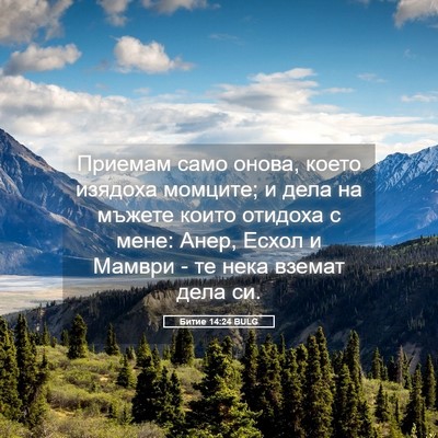 Picture 05 - Битие 14:24 BULG - Приемам само онова, което - Bible Verse Picture