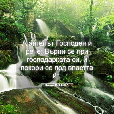 Picture 05 - Битие 16:9 BULG - А ангелът Господен й рече: - Bible Verse Picture