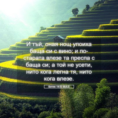 Picture 05 - Битие 19:33 BULG - И тъй, оная нощ упоиха баща - Bible Verse Picture