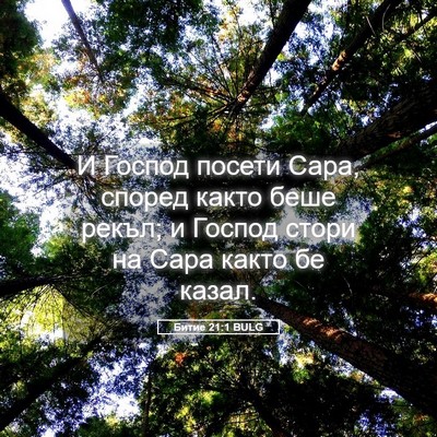 Picture 05 - Битие 21:1 BULG - И Господ посети Сара, - Bible Verse Picture