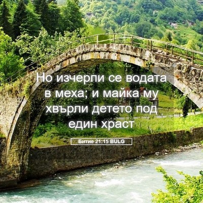 Picture 05 - Битие 21:15 BULG - Но изчерпи се водата в - Bible Verse Picture