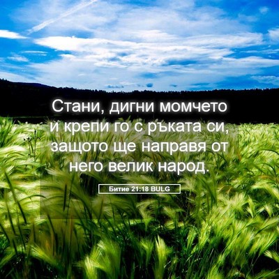 Picture 05 - Битие 21:18 BULG - Стани, дигни момчето и - Bible Verse Picture