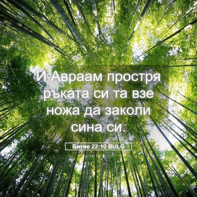 Picture 05 - Битие 22:10 BULG - И Авраам простря ръката си - Bible Verse Picture
